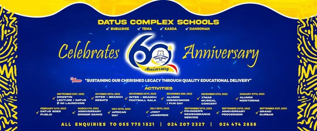 Datus Complex Schools to launch 60th anniversary, September 21
