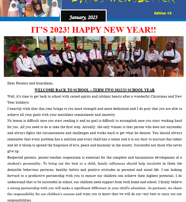 DATUS NEWSLETTER - January 21023 EDITION 15